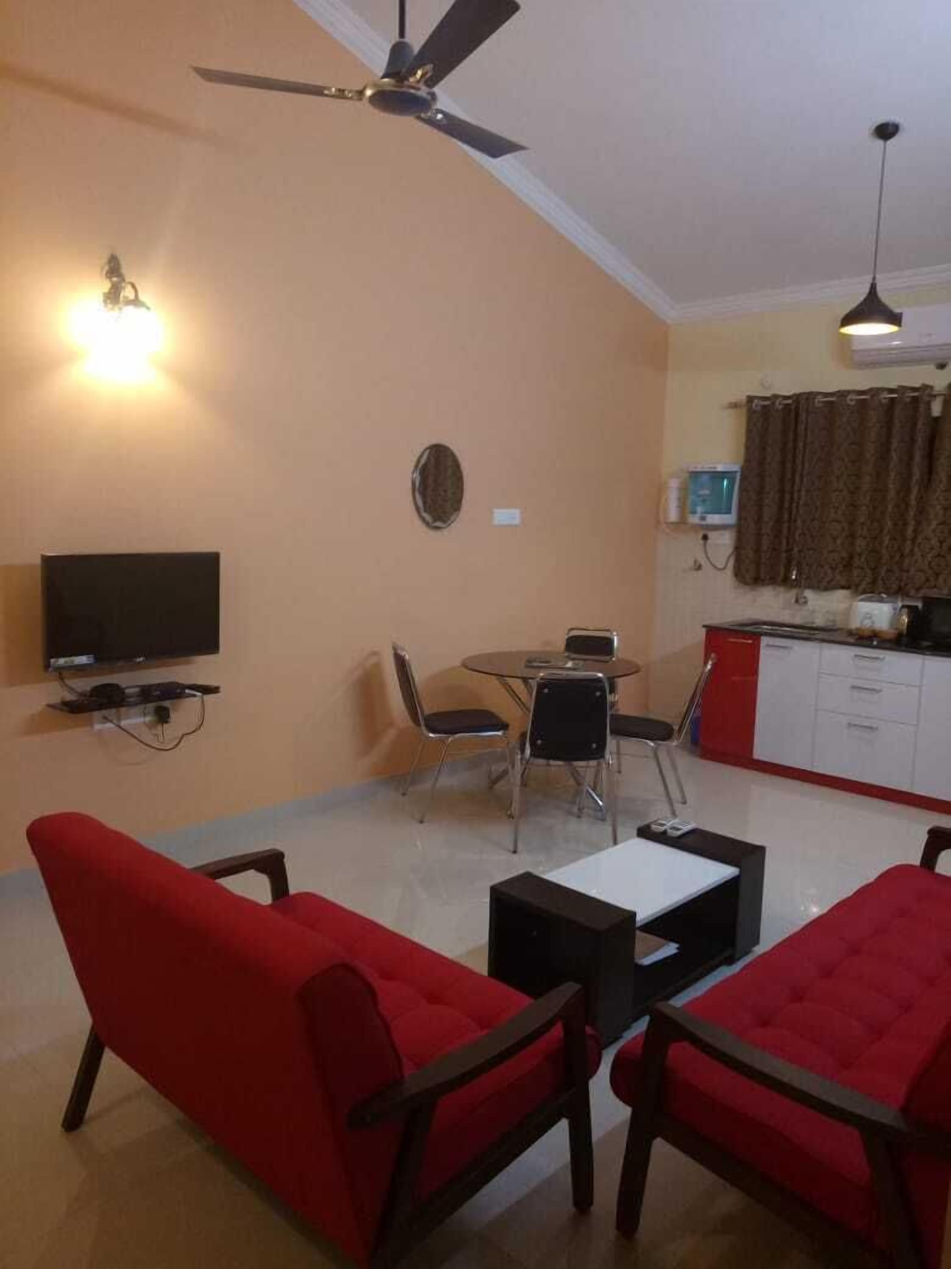 2BHK pool view deluxe apartment near Vagator beach