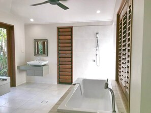 Hair dryer, towels