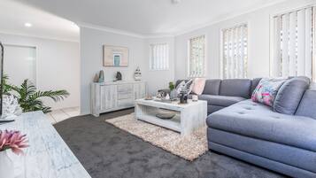 Smart TV, DVD player, books, video library