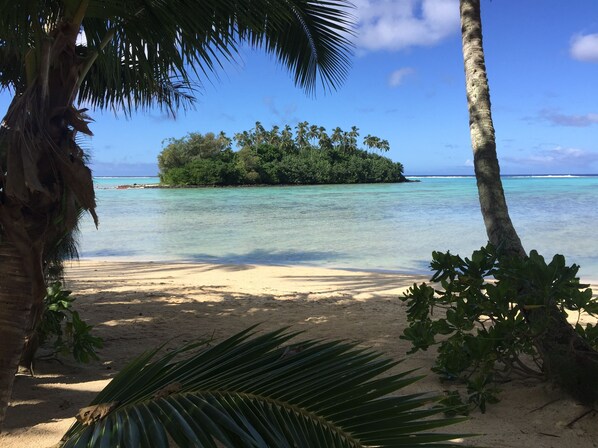 Plage à proximité, chaise longue, serviettes de plage