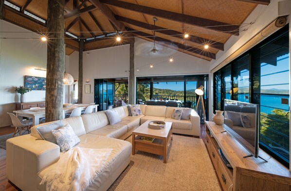 Smart TV, DVD player, music library, video library