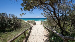 Beach nearby, beach umbrellas
