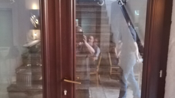 A wooden door with glass panels. - Inchy Accommodation (Split)