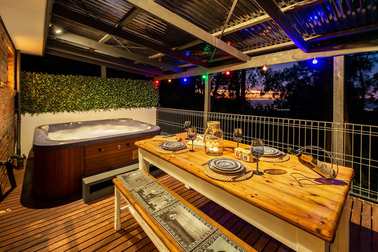 Private Spa Bath with jets on Deck  