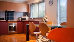 Fridge, microwave, coffee/tea maker