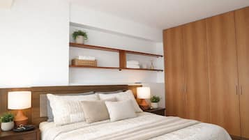 2 habitaciones, caja de seguridad en la habitación y escritorio