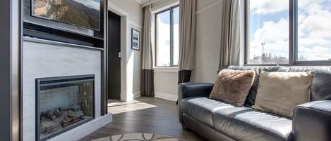 テレビ、暖炉、書斎 / ワークスペース