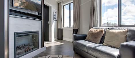 TV, fireplace, offices