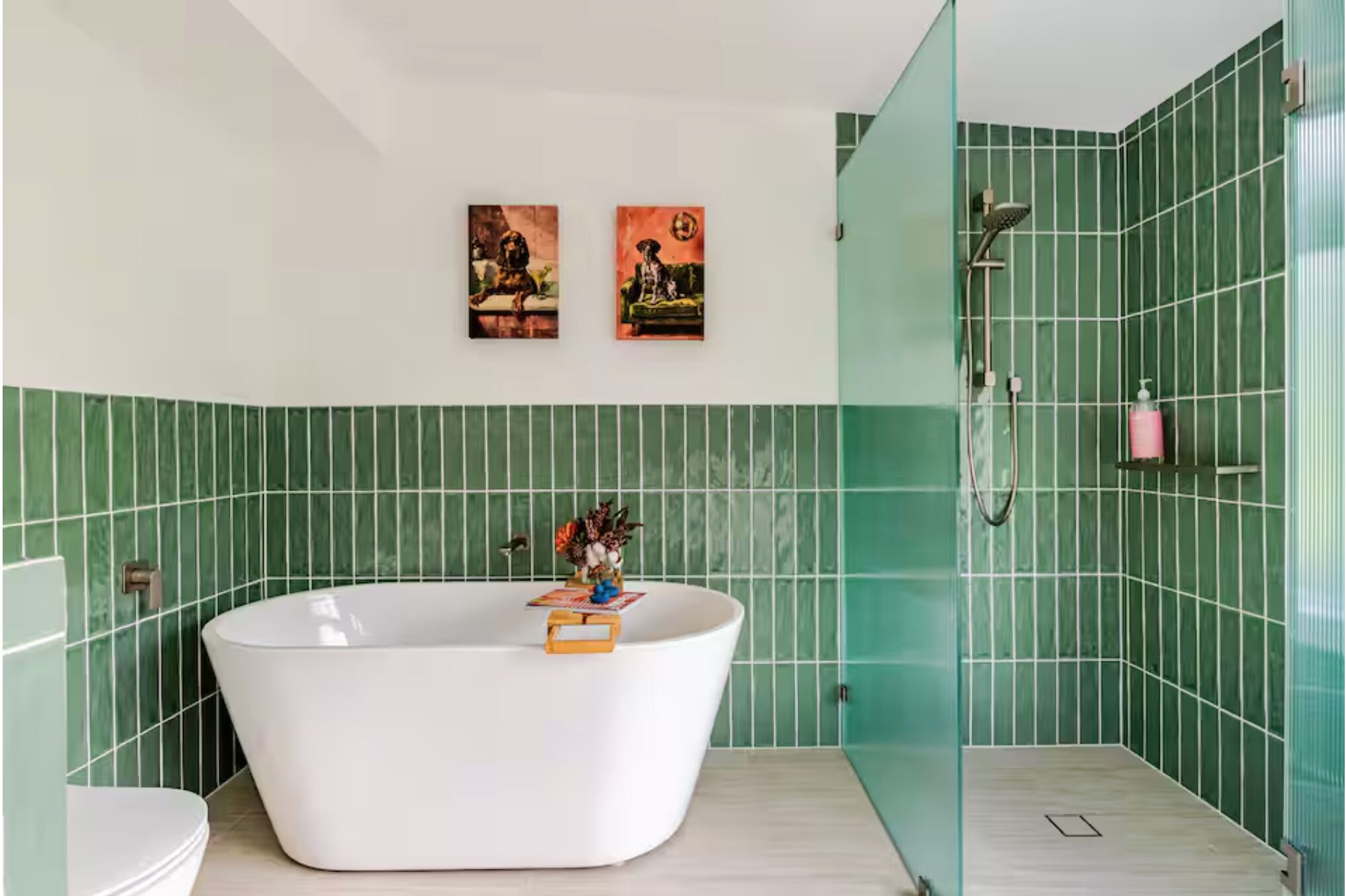 Ensemble douche/baignoire, sèche-cheveux, serviettes fournies, savon