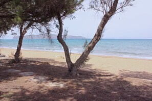 På stranden och strandhanddukar