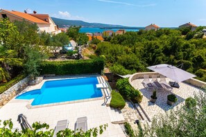 Outdoor pool - Apartment Barbara_044_with the pool and a perfect sea view (Kornić)