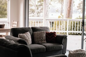 Smart TV, fireplace, toys, books