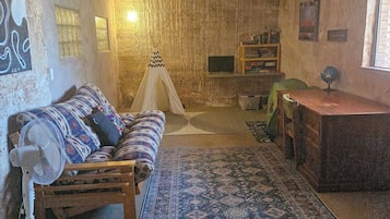 Televisión, reproductor de DVD, libros y estéreo