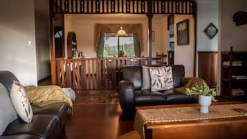 TV, fireplace, DVD player, books