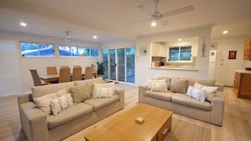 Televisión, chimenea, libros