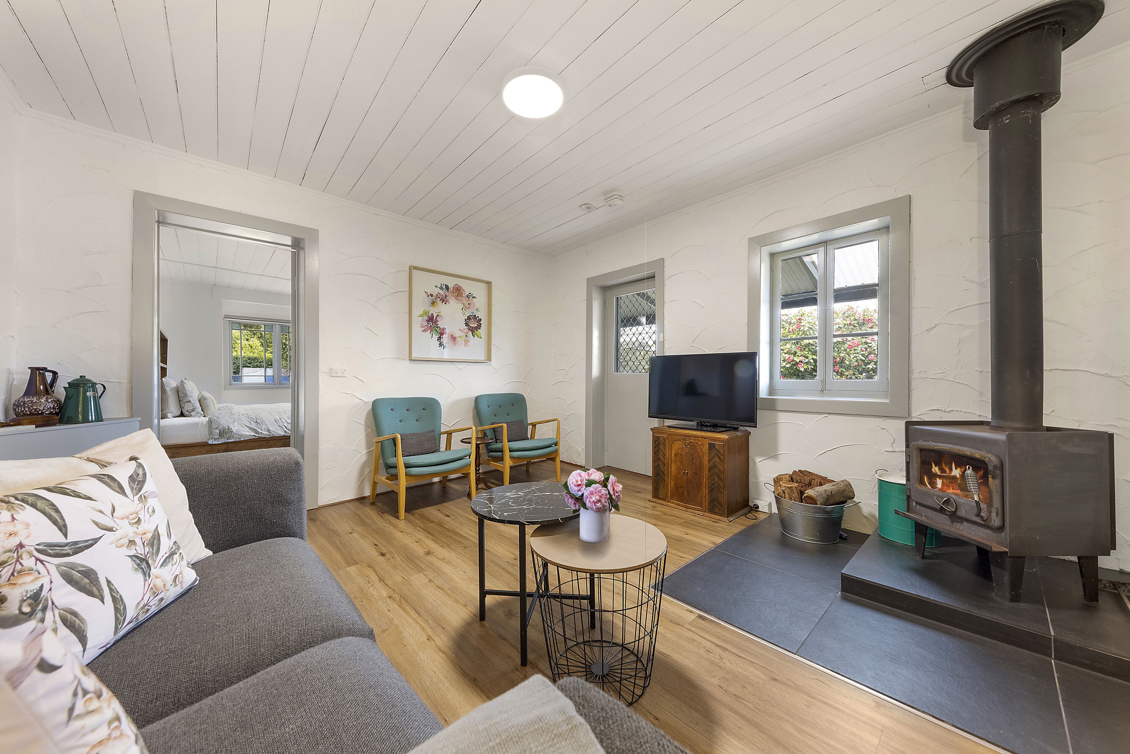 Téléviseur, foyer, lecteur de DVD, jouets