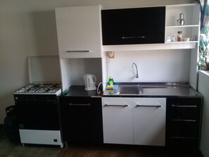 Fridge, microwave, oven, stovetop - Spacious studio in historic center of Cusco (Cusco)