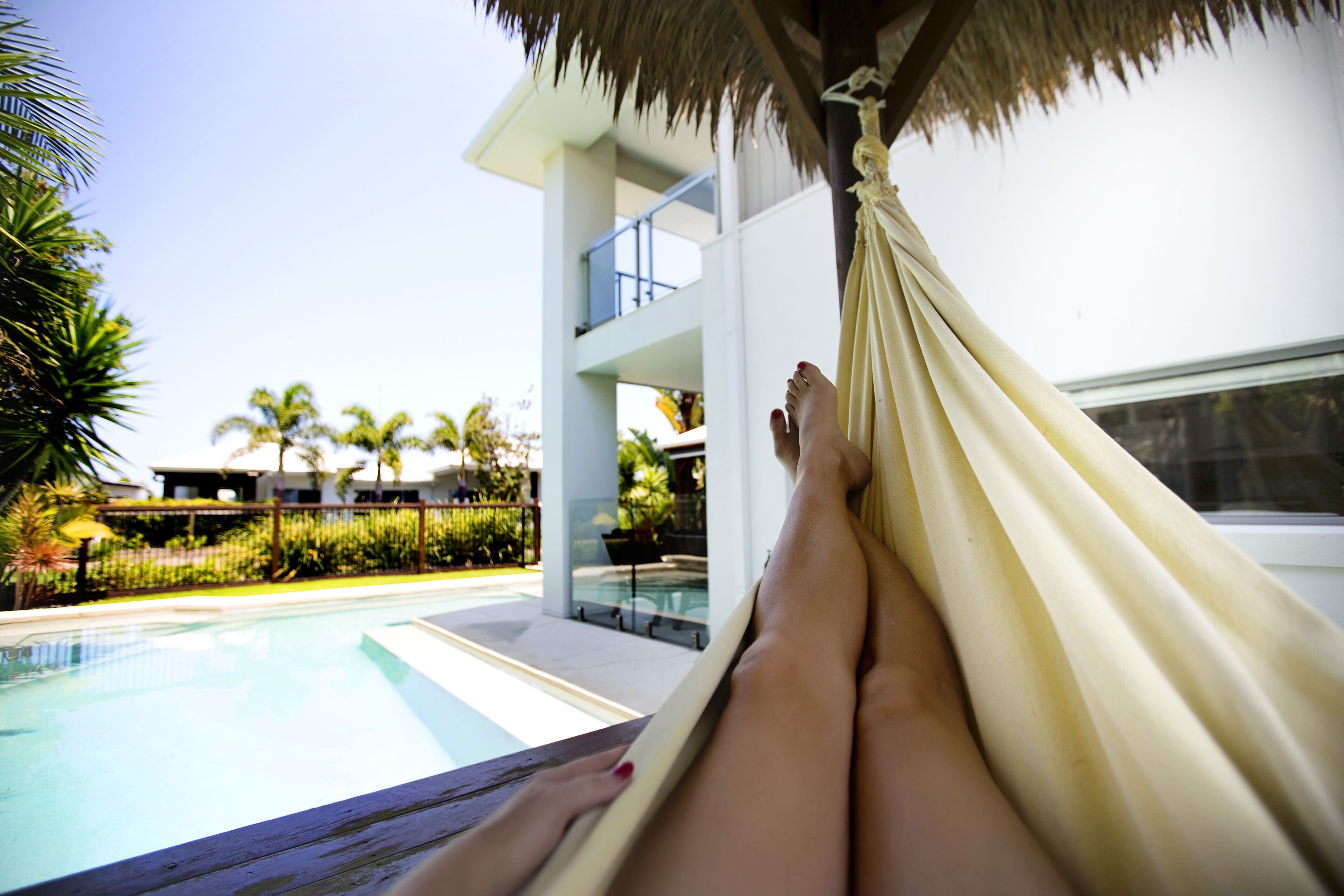 Utendørsbasseng og et oppvarmet basseng