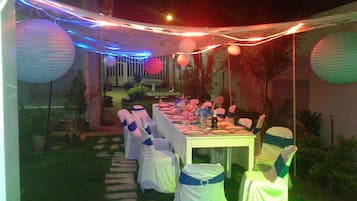 Outdoor banquet area