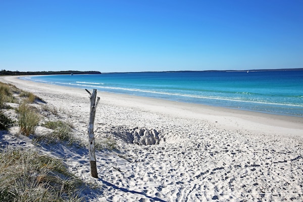 Beach nearby, sun loungers