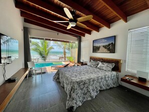 4 bedrooms, in-room safe, iron/ironing board, travel crib - Casa El Almirante – Beachfront Villa with Pool & Staff in Zorritos (Zorritos)