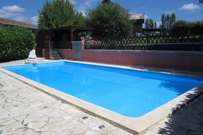 Outdoor pool - Stone country house with swimming pool for 10/12 people (Gironde)