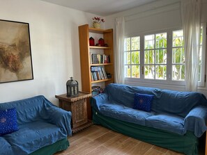 Smart TV, lareira, DVD player, livros