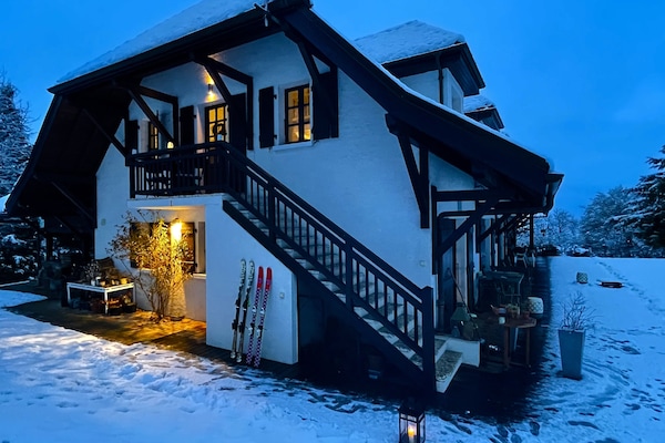 Private access to the apartment via external stairs from garden