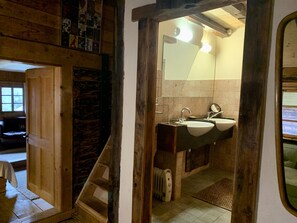 Bathtub, hair dryer, bidet