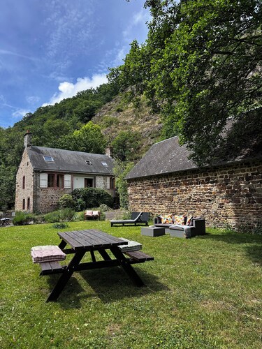 Delightful stone house with peaceful riverside location