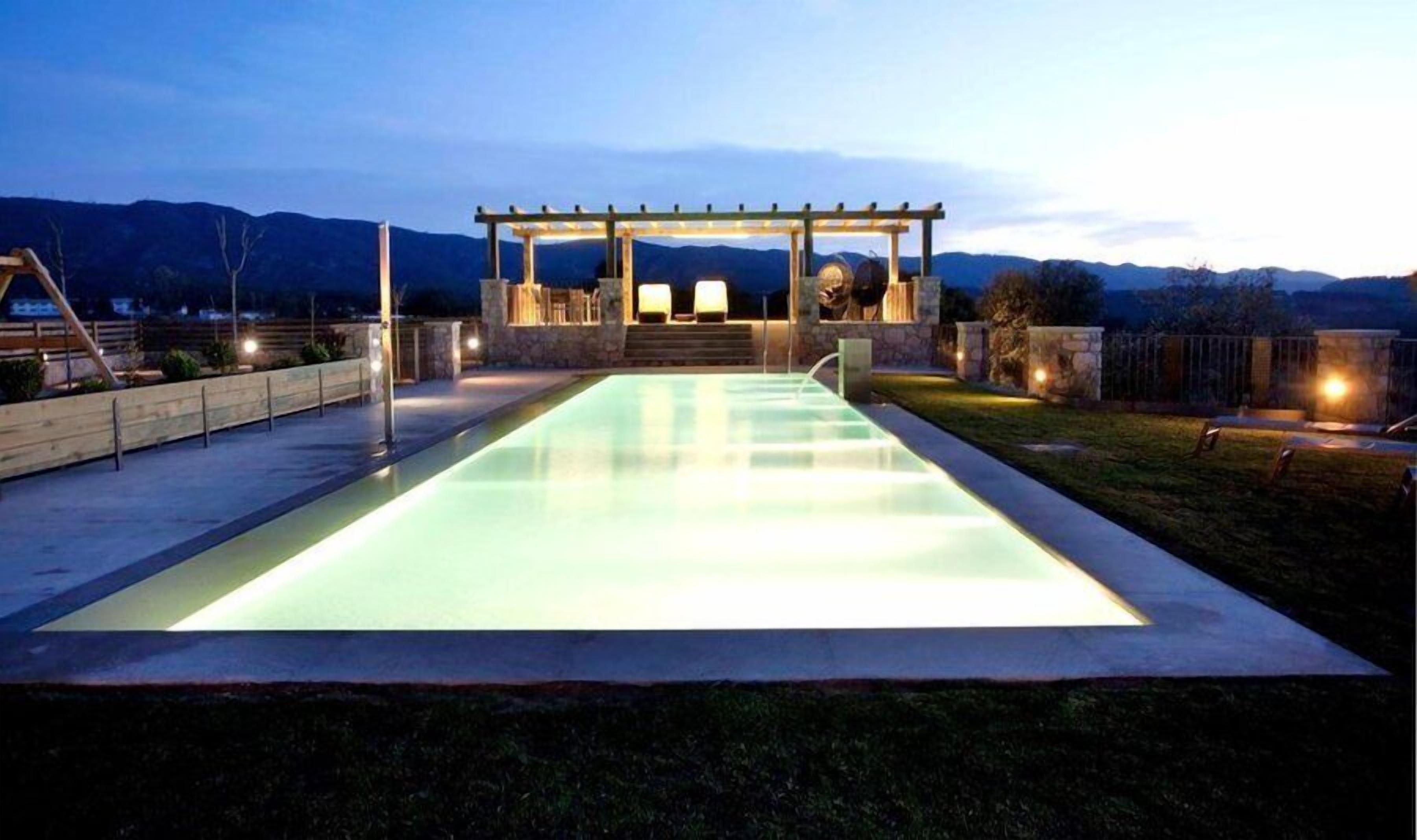 Enjoy a swim when the sun goes down or enjoy a glass of wine around the pool  
