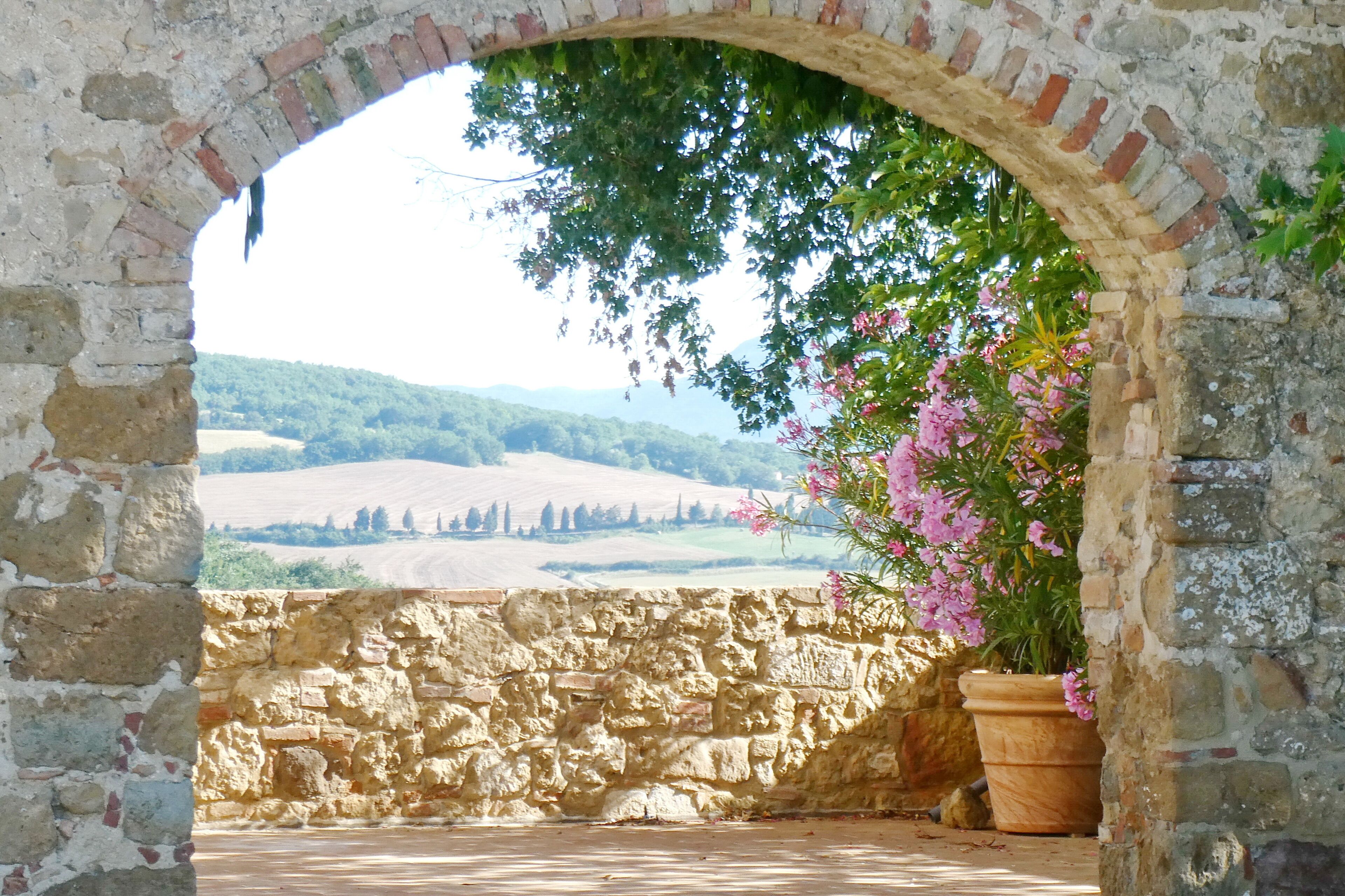 Val d'Orcia seen from the western courtyard.
