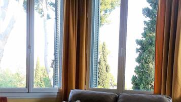 Télévision, table de tennis de table, livres, chaßne hi-fi