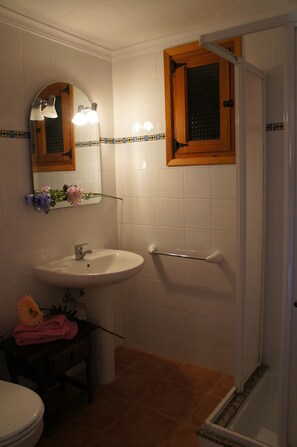 Combined shower/bathtub, toilet paper - Villa with private pool panoramic views (Denia)
