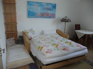 2 bedrooms, iron/ironing board, travel crib, WiFi