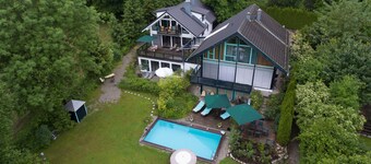 Kitchen with gas stove, own barbecue area with a small garden, king-size beds