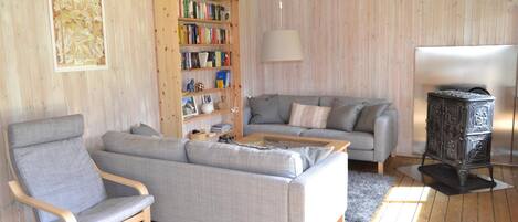 Tv, eldstad, tv-spel och dvd-spelare