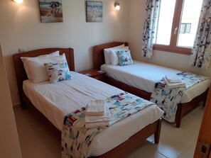 2 bedrooms, in-room safe, iron/ironing board, travel crib