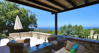 Villa Sifina, natural stone villa with sea view. 5 minutes drive to the beach,