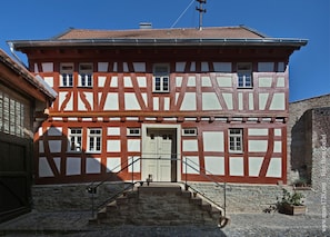 View from our courtyard with main entrance.