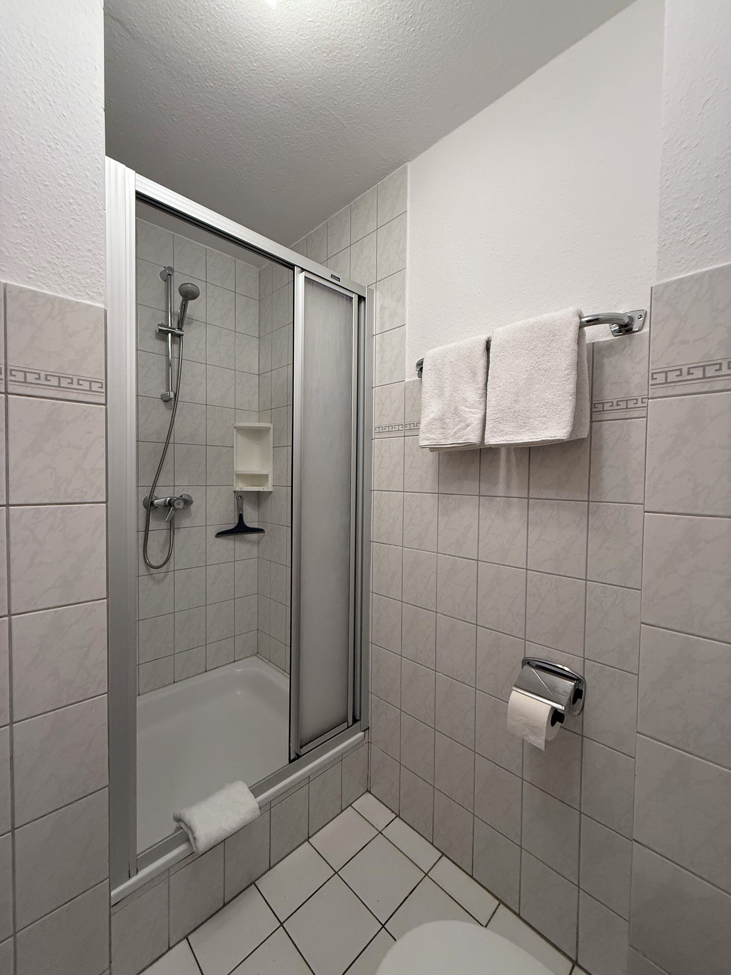 Dusche, Haartrockner, Handtücher