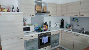 Fridge, microwave, stovetop, dishwasher