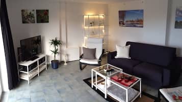Smart TV, DVD player, table tennis, books