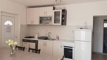 Fridge, oven, stovetop, dishwasher