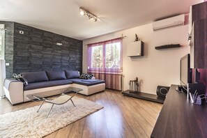 Fernseher, DVD-Player, Tischtennisplatte, Bücher