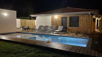 Piscine extérieure, piscine chauffée