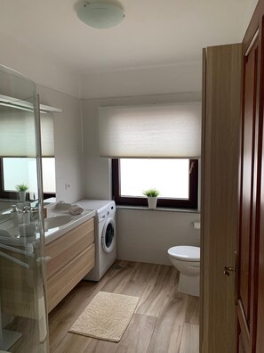 Hair dryer, towels