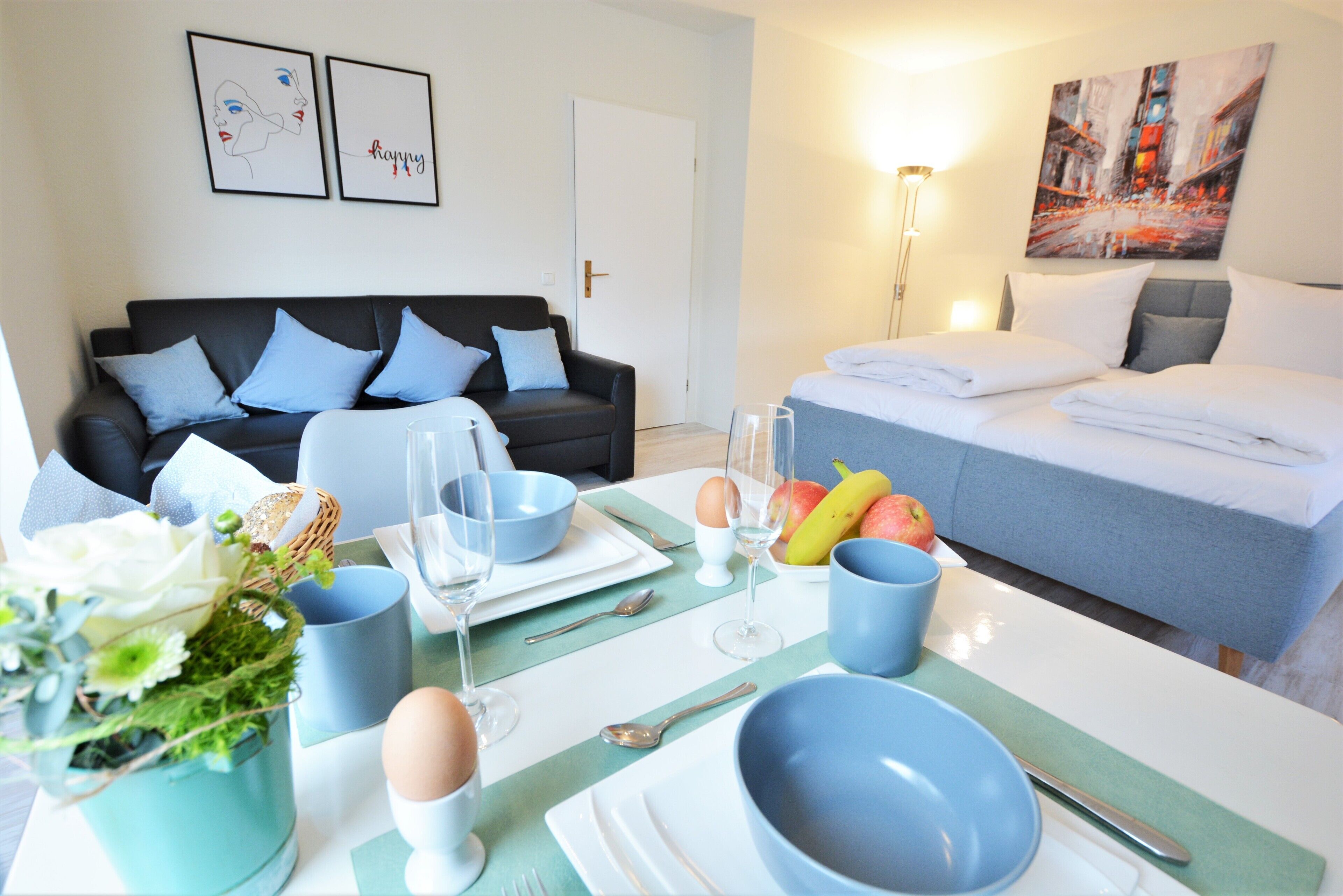 Bright and modern 1-room apartment in the spa area of ​​Bad Kreuznach