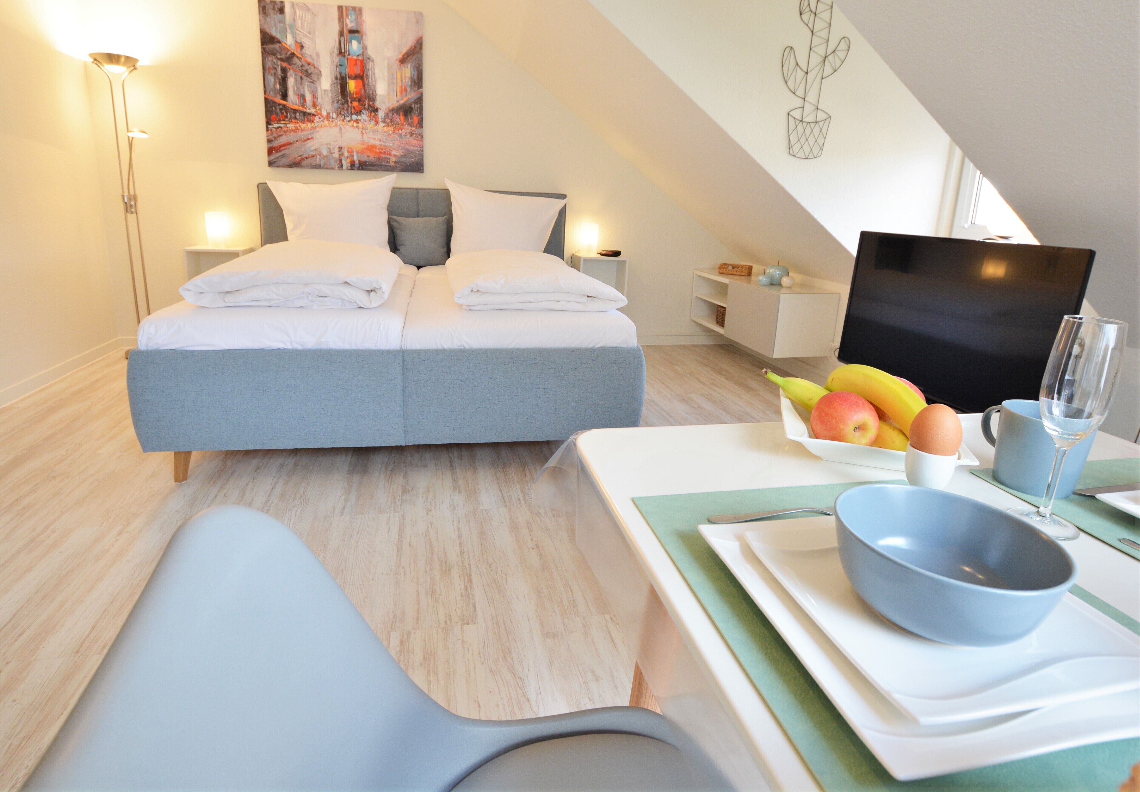 Bright and modern 1-room apartment in the spa area of ​​Bad Kreuznach