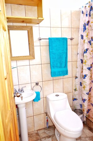 Handdoeken, zeep, shampoo, toiletpapier